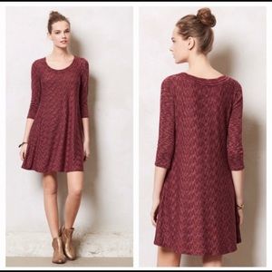 Anthropologie Burgundy Mini Dress